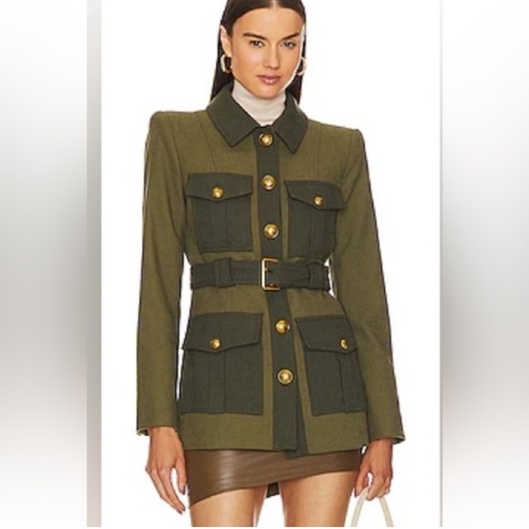Veronica Beard Jackets & Blazers - Veronica Beard NEW Sonoma Loden Army Green Jacket Blazer Belted Size 4 $698